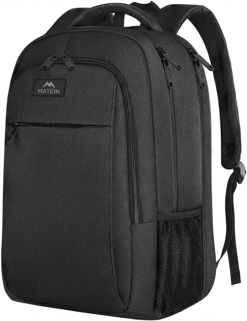 MATEIN Extra Large Travel Backpack, TSA Friendly 18.4 Inch Laptop Backpack, Anti Theft Flight Approved Business Work College Computer Backpack Big Bag for Women Men, Black