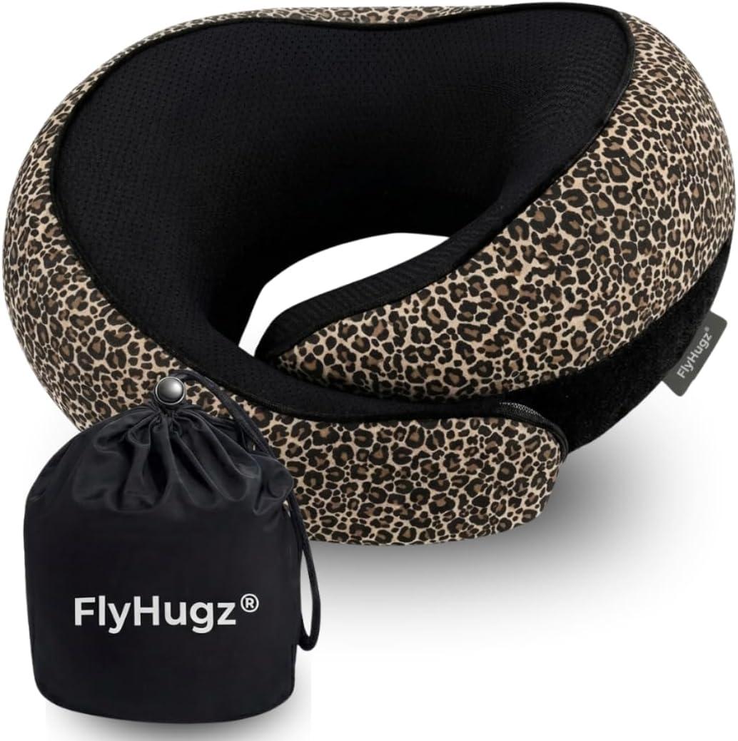 Neck Travel Pillow Memory Foam Neck Pillow, Leopard Print