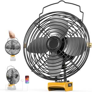 8 Inch Cordless Jobsite Fan for DeWALT 20v,2-Speed Powerful Cooling Fans,Portable Battery Fans with USB&Type-C Charging Port for Garage, Basement,Construction Jobsite Camping Fan(Bare Tool Only)