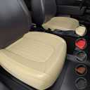 FEELON 2 Pieces ZC Car Seat Covers Front Bottom Seat Cushion Covers, Waterproof Nappa Leather, Anti-Slip and Wrap Around The Bottom, Universal Auto Interior Fit for Sedans SUV Pick-up Truck, Beige