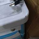 Medical Rolling Storage Crash Cart with Wheels - Adjustable IV Pole, Silent Casters, Needle Disposal Holder, Trash Bin, O2 Holder - Nursing Emergency Cart for Clinic, Hospital, Salon, Lab (24.619.137.1 inches, White&blue)