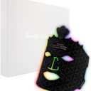 7 Color Red Light Therapy Mask, LED Face Mask Light Therapy, Red Light Therapy for Face, Silicone Face Mask Skin Care at Home with Eye Protection Cushion for Anti Aging Wrinkles (Charcoal Black)