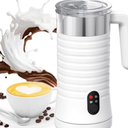 Milk Frother, Paris Rhône Milk Frother With Stand, 4-In-1 Electric Milk Frother And Steamer Hot& Cold Foam Temperature Control, Auto Shut-Off Frother For Coffee Latte, Cappuccino