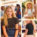 Halfchet 4 Pack Girls' Short Sleeve T-Shirts, 4-Color, 9-10 Years