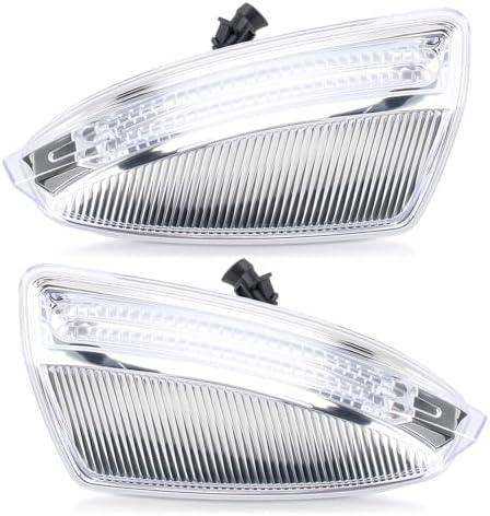 AUTOKAY Door Mirror LED Turn Signal Light, Side Mirror Guard Cover Trim For Mercedes W204 C250 C300 C350, 2PCS