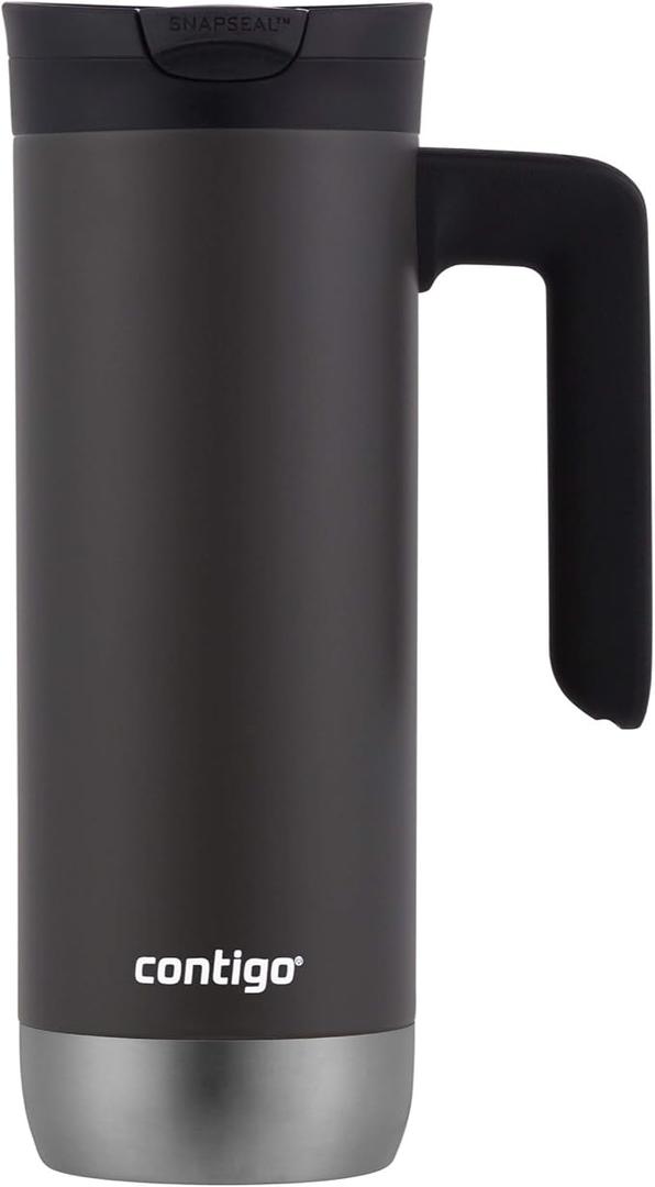 Contigo Superior 2.0 Stainless Steel Travel Mug with Handle Leak-Proof Lid Double-Wall Insulation for Hot & Cold Beverages, 20oz , Ideal for Commuting and Travel, Sake