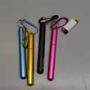 Cruise Ship Essentials,4-Pack reusable Collapsible Stainless Steel Drinking Straws with Aluminum Case,Cleaning Brush,and Keychains Black & rose gold & blue & gold