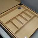 Umilife Extra Large Expandable Kitchen Drawer Organizer for Utensil and Junk, 19" Deep for Big Drawer, 19" to 33" Adjustable Bamboo Wood Drawer Divider, Cutlery Tray, Flatware Holder