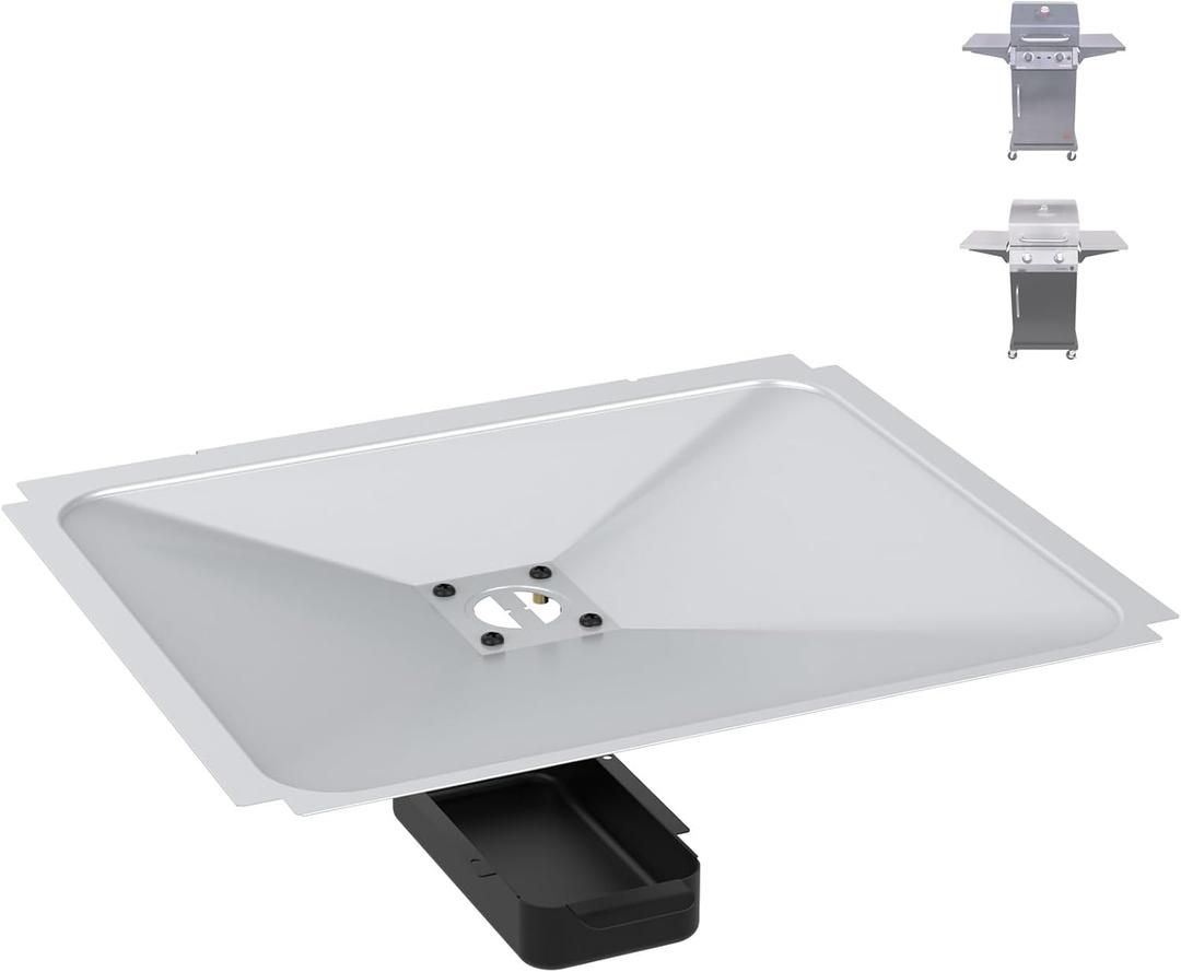 G325-5701-W1 Grease Tray with Catch Pan for Charbroil Performance 2 Burner 463630021 463660421 463630422 463660021 463655021, Drip Pan for Charbroil Grease Tray Replacement (15" x 12.8")