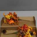 Fall Flowers Artificial for Decoration Silk Flowers Bouquet Fake Gerbera Daisy with Pumpkin Pine Cones Autumn Faux Fall Floral Arrangements for Indoor Home Table Centerpieces Vase Decor