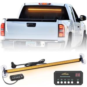XRIDONSEN 35 inch Traffic Advisor Amber Light Bar 144 LED Rear Window Strobe Lights Emergency Warning Flashing Safety Interior Windshield Lights w/Directional for Plow Trucks Construction Vehicles