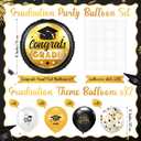 Kasyat 4 Set Glod and Black 2026 Graduation Table Centerpiece Balloon Stand Kit Congrats Grad Foil Balloons for Graduation Party Supplies Decorations