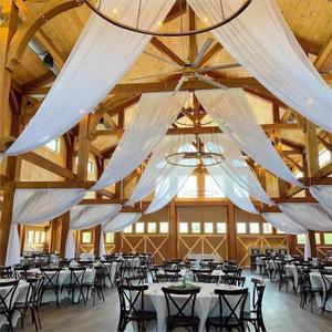 4 Panels White Ceiling Drapes for Weddings Cheesecloth Sheer Fabric for Draping, Ceiling Drapes for Weddings Chandelier Hanging Decorations Stage Arch Draping Event Drapery Tent Draping (5ftx30ft)