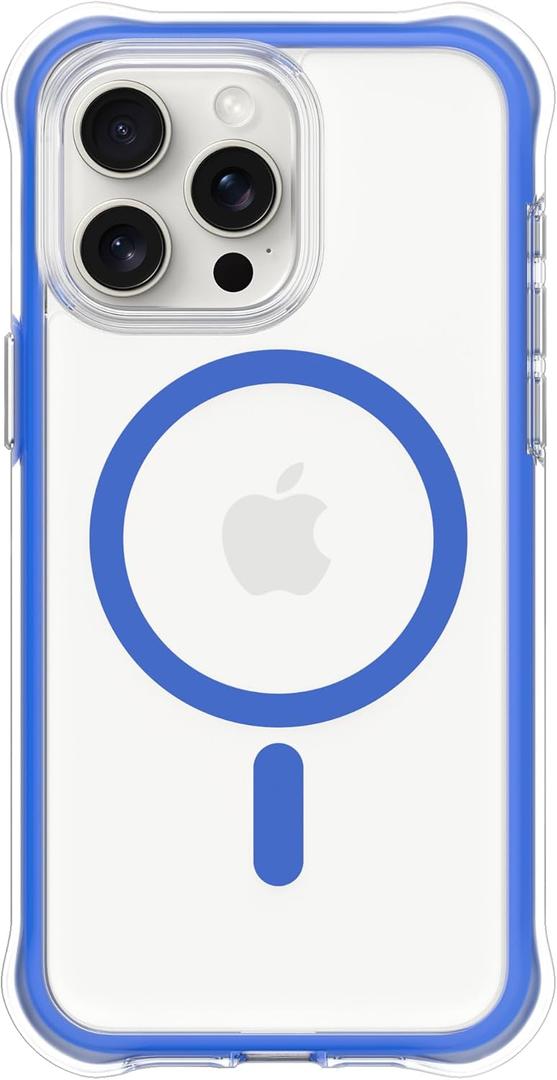 ORNARTO Air Case for iPhone 15 Pro Max Clear, Compatible with MagSafe, Military-Grade Drop Protection Cover with Built-in Air-Blue
