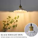 White Pendant Lights, Modern Hanging Lamp with 9.8 Inch Industrial Shade for Kitchen Island, Farmhouse Pendant Lights Kitchen Island 6.5Ft Adjustable Cord Pendant Light Fixtures