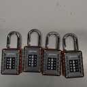 4 x 2.76 in Long Shackle Combination Lock | 4-Digit Padlock for Gym Locker, Cabinets, Toolboxes, Gates, Fences, Sheds | 1-Pack, Black/Orange