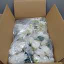 White Wedding Floral Arrangements, 23.6" Tall Free Standing Floor Flower Arrangement, Wedding Aisle Flowers for Ceremony, Large Floral Centerpiece for Entryway & Party Decor (2, White with leaves)