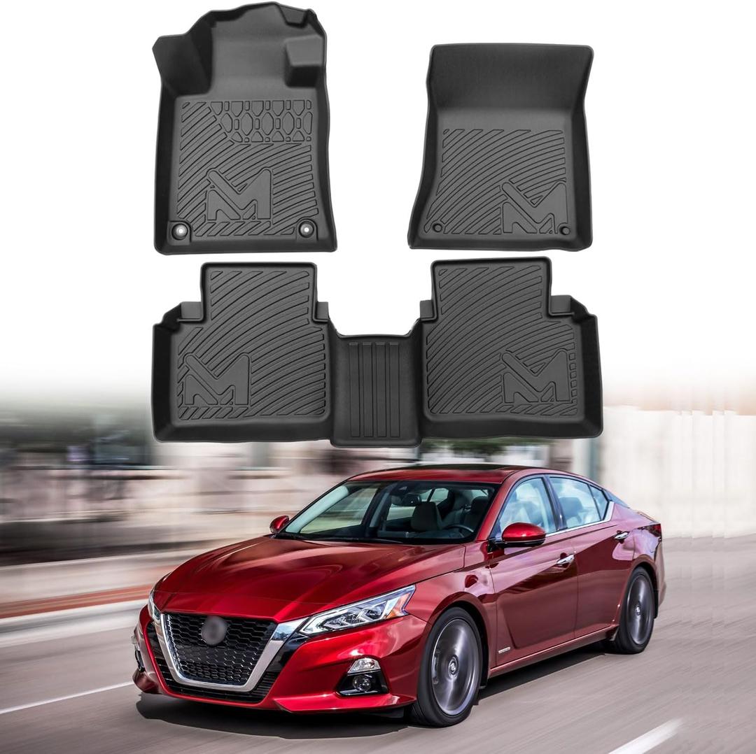 TPE Automotive Floor Mats Custom for 2019-2026 Nissan Altima, All Weather Cover Protection Waterproof Black Floor Liner Front & Rear Row Full Set Car Mats, 3PCS