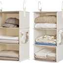 StorageWorks 3-Shelf Separable Hanging Shelves for Closet, 12" D x 12" W x 48 ¼"H, Mixing of Beige, White & Ivory, Pack 1
