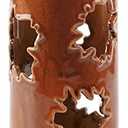 Maple Leaves Tea Light Candles Holders with Handles, Fall Design Ceramic Candle Stick, Thanksgiving Tabletop Centerpiece Candle Stands, Dinner Wedding Party Decor (Orange)