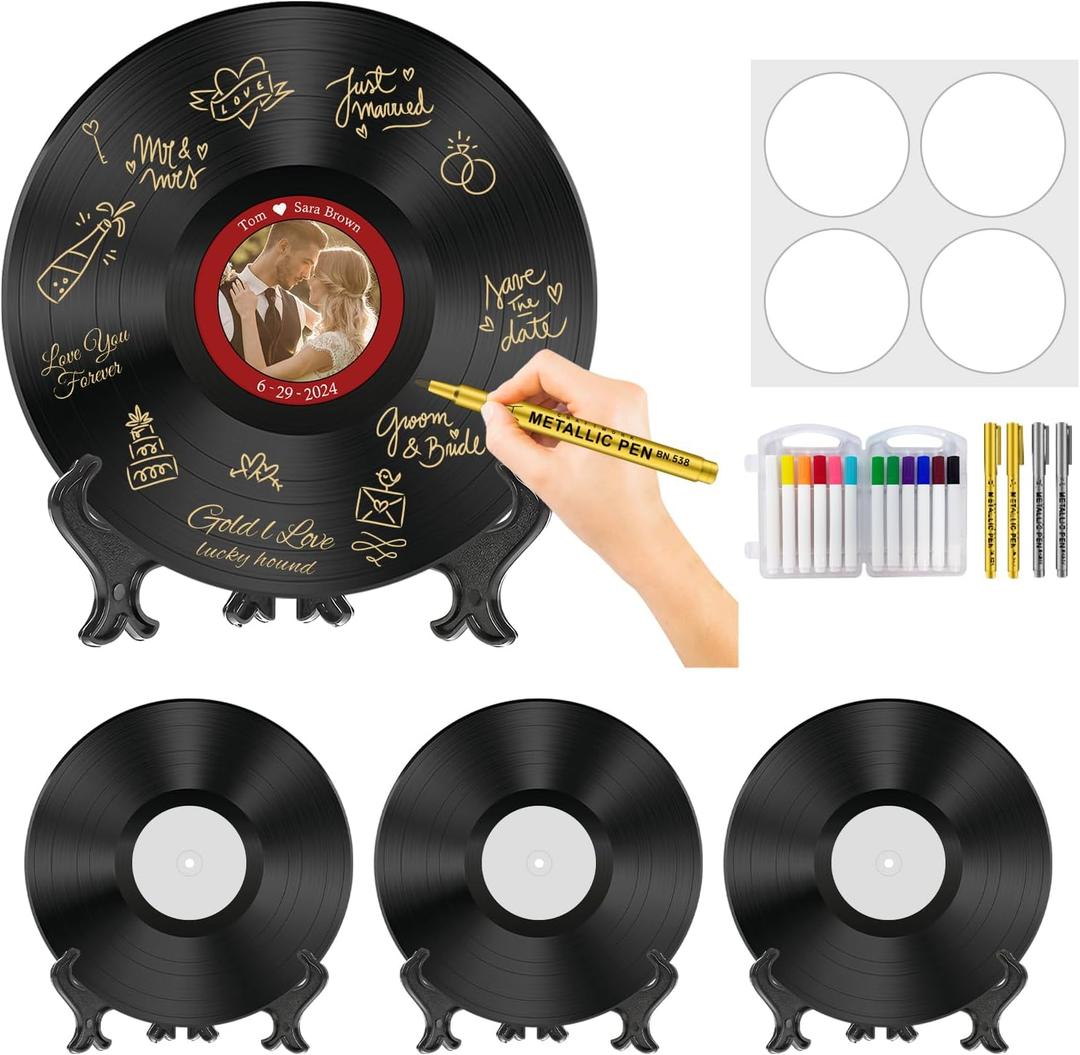 Vinyl Record Wedding Guest Book Alternative, DIY Birthday Farewell Guest Book Alternatives, Wedding Unique Decoration or Gift for Vinyl Record Lovers.
