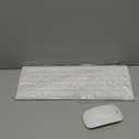 Wireless Keyboard and Mouse Ultra Slim Combo, TopMate 2.4G Silent Compact USB 2400DPI Mouse and Scissor Switch Keyboard Set with Cover, Batteries Included, for PC/Laptop/Windows/Mac - White