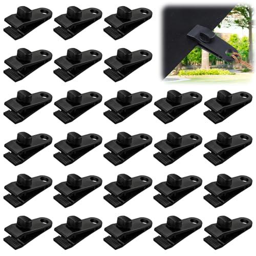 30 Pcs Tarp Clips, Heavy Duty Lock Grip, Shark Tent Fastener Clips Holder, Reusable Tarp Clamps for for Secures Outdoor Camping, Awnings, Car Covers, Swimming Pool Covers