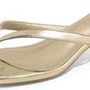 GRACESTRIDE Women’s Flip-Flops Kitten Heels Thong Sandals For Women Square Toe Slip On Fashion Summer Dress Sandals(8,Gold)