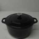 MELLERHOME 6 Quart Enameled Cast Iron Pot Dutch Oven, Heavy-Duty Oven-Safe up to 500 F, & Across All Cooktops, Casserole Dishes for Ovens, Bread Pan with Lid and Knob, Cast Iron Cookware, Black