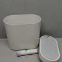 ELPHECO Bathroom Motion Sensor Trash can 2 Gallon Automatic Garbage Can, Slim Plastic Smart Trash Can with Lid, Commercial Intelligent Trash Bin for Bedroom, Bathroom, Office, White with Grey Trim