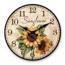 XFM Large Sunflower Wall Clock 24 Inch Silent Country Floral