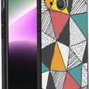ADJAN Phone Case Designed for iPhone 14 Plus, Soft Silicone Hand Drawn Trianlges Case for Women, Girls, Boys for iPhone 14 Plus