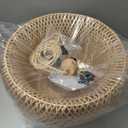 Bamboo Large Plug in Pendant Light with 14ft Handmade Woven Light Cord, Dimmable Switch, Rustic Basket Hanging Lamp for Bedroom Kitchen Island Farmhouse Dining Room Living Room,17.8 inch Width