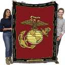 Pure Country Weavers US Marine Corps - Emblem Blanket - Gift Military Tapestry Throw Woven from Cotton - Made in The USA (72x54) : Home & Kitchen