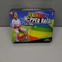 Bright Rainbow Hopper Ball - 18" (1 Pc.) - Thick Vinyl Jumping Ball with Handle - Perfect for Indoor and Outdoor Active Play