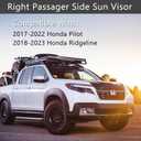 Right Passenger Side Sun Visor Fit for Honda Pilot 2017-2022, Honda Ridgeline 2018-2023 Replaces# 83230-TG7-A12ZB (Gray)