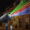 Enjoyedled Christmas Laser Lights Outdoor, RGB (Red, Green, Blue) Light Projector with RF Remote and Timer for Parties & Wedding, Brighter Projection Lights for Christmas, Holidays and Garden Decor