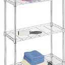 Whitmor 3 Tier Shelving Unit with Wheels, Adjustable Heavy Duty Metal Storage Shelves, 400 lbs Capacity per Shelf, 1200 lbs Total for Home, Garage, Workshop, 23" L x 9" W x 32" H, Chrome