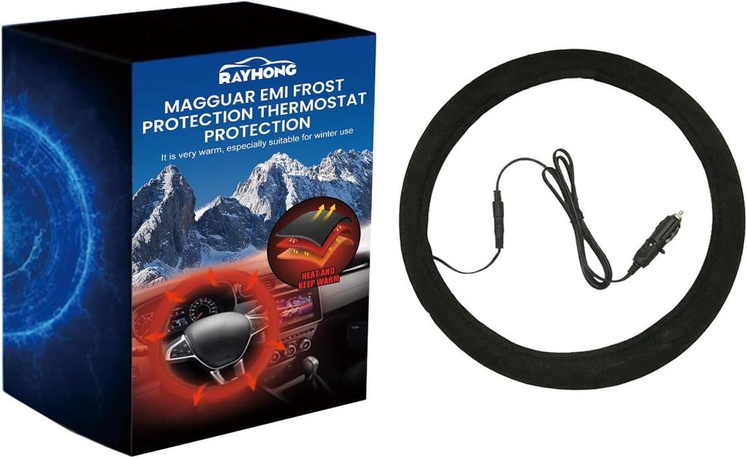Car Heater Steering Wheel Cover Anti-Slip Universal Steering Wheel Cover Quick Warm Hand Heating Protection Cover