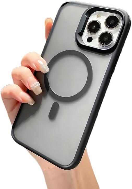 LEEYHHAI Compatible with iPhone 16 Case, Anti-Slip Frosted Soft Touch Magnetic Compatible with MagSafe Wireless Charging（Black）