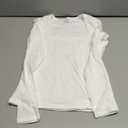 PUMIEY Women's Square Neck Long Sleeve T Shirts Slim Fit Tops Basic Tee Smoke Cloud Pro Collection S, White