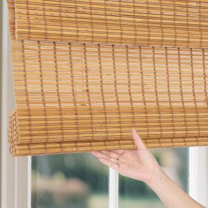 Artdix Roman Shades, Exclusive Cordless Natural Woven Wood Bamboo Roman Shades, Custom Blackout Bamboo Window Shades for Indoor Windows Artdix Roman Shades, Exclusive Cordless Natural Woven Wood Bamboo Roman Shades, Custom Blackout Bamboo Window Shades for Indoor Windows