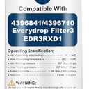 FILTER3 4396841 Refrigerator Water Filter Replacement Compatible with 4396841 4396710 EDR3RXD1 EDR3RXD1B Filter 3 P1WB2 P2RFWG2, 46-9030, Pur W10121145 W10121146 (1-PACK)