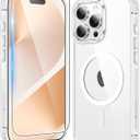 FNTCASE for iPhone 15 Pro Case: Anti-Yellowing Clear Case - Strong Magnetic & Shockproof Military-Grade Drop Protective Transparent Phone Cover