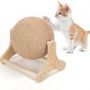 Outamateur Cat Scratcher Ball Toy, Sisal Cat Scratching Ball with Stable Stand, Interactive Exercise Toy for Small Pet Interactive Exercise and Play