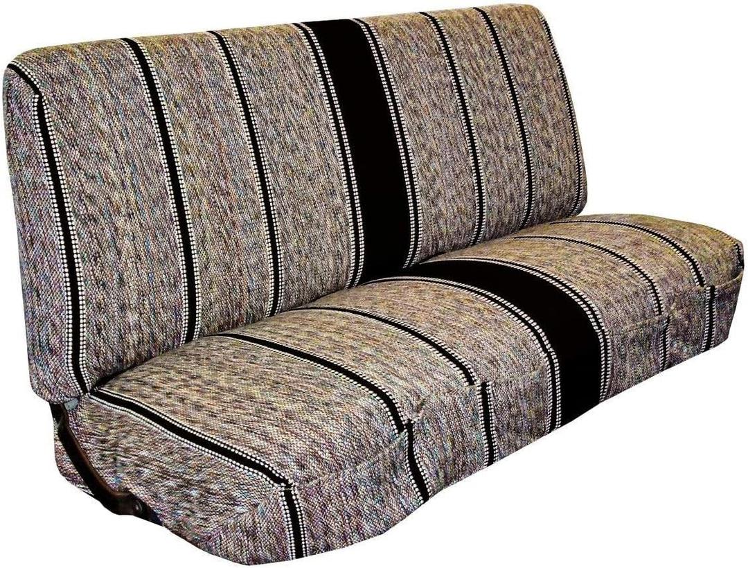 FREMONT AUTO Baja Saddle Blanket Bench Seat Cover Full Size, One Piece, Universal Fit for 95% Cars Truck SUV Vans (Black)