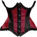 Daisy corsets womens Daisy Corsets Top Drawer Red Burlesque Underwire Curvy Cut Steel Boned Waist Cincher Corset, 2X