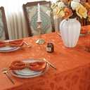 MATIRUG Fall Thanksgiving Tablecloth Rectangle 60x120,Wrinkle Free,Soft Autumn Leaves Jacquard Table Cloth for Thanksgiving Parties Harvest Holiday Dinner,Rust/Burnt Orange