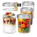 ComSaf Wide Mouth Mason Jars 16 oz with lids - 3 Pack, Pint Mason Jars with Seal Bands, Glass Canning Jars for Honey, Jam, Jelly, Coffee, Salad, Desert, Shower Wedding Favors, DIY Candles Decor