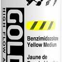 High Flow Acrylics by GOLDEN, Benzimidazolone Yellow Medium, 4 fl. oz. Bottle, Professional Acrylic Paint, Semi-Opaque